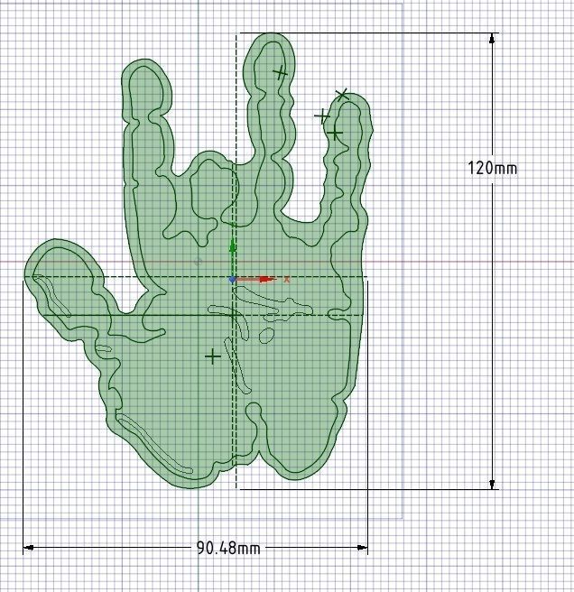 Jerry Garcia Right hand cookie cutter 3D print model_1