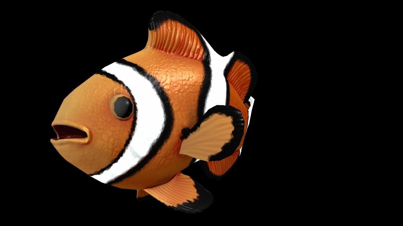 Clown Fish Game Ready Model with Animations Low-poly 3D model_2