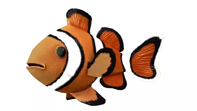Clown Fish Game Ready Model with Animations Low-poly 3D model