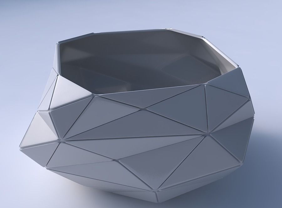 Bowl helix with triangle plates 3D print model_3
