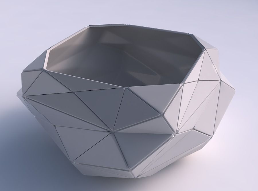 Bowl helix with triangle plates 3D print model_0