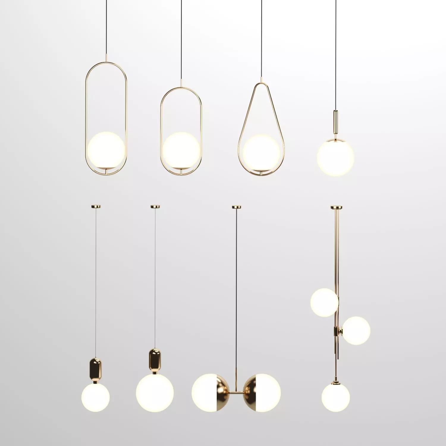 Modern round pendant lamp free Free 3D model