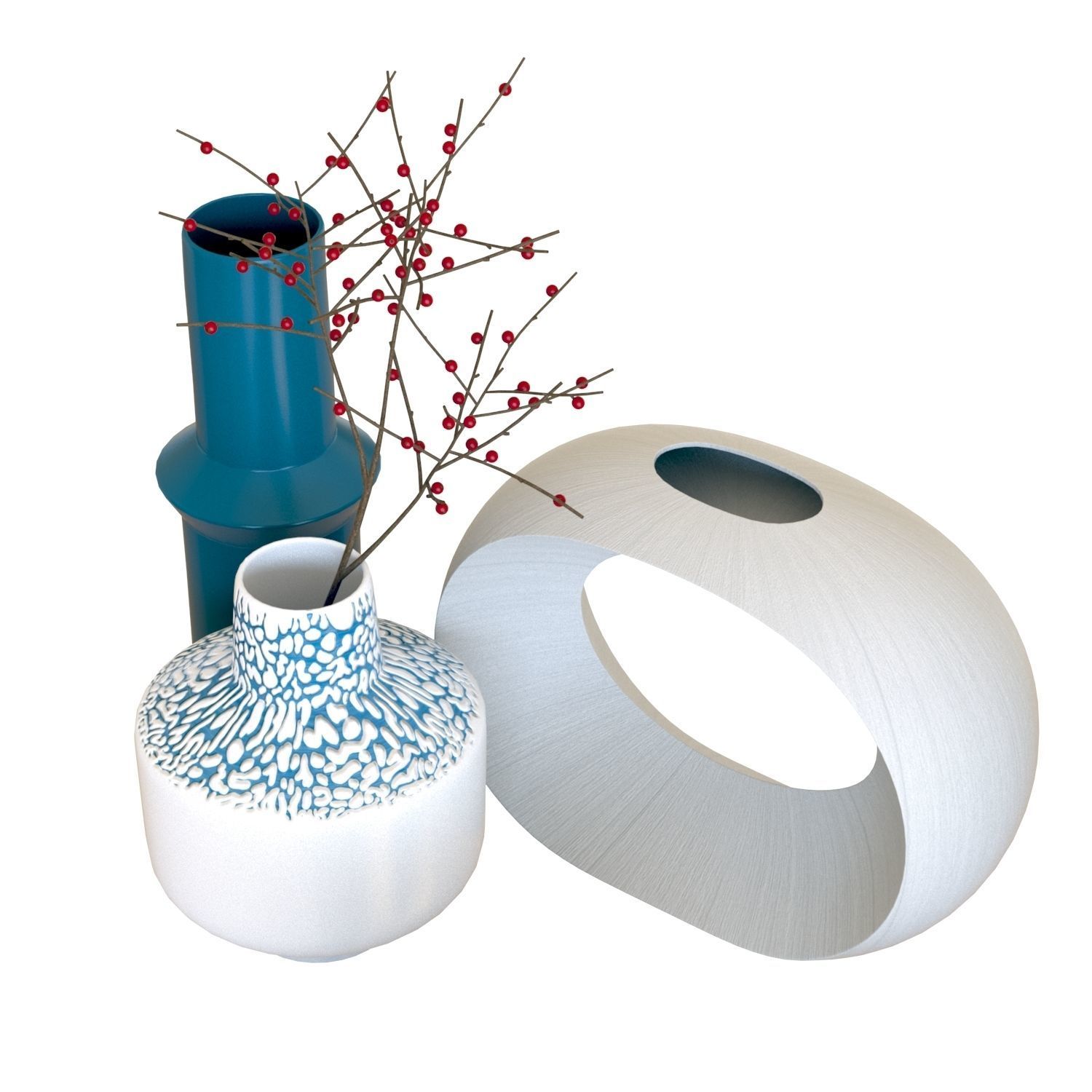 Crate and Barrel Alura Percy and Danice Vases 3D model_4