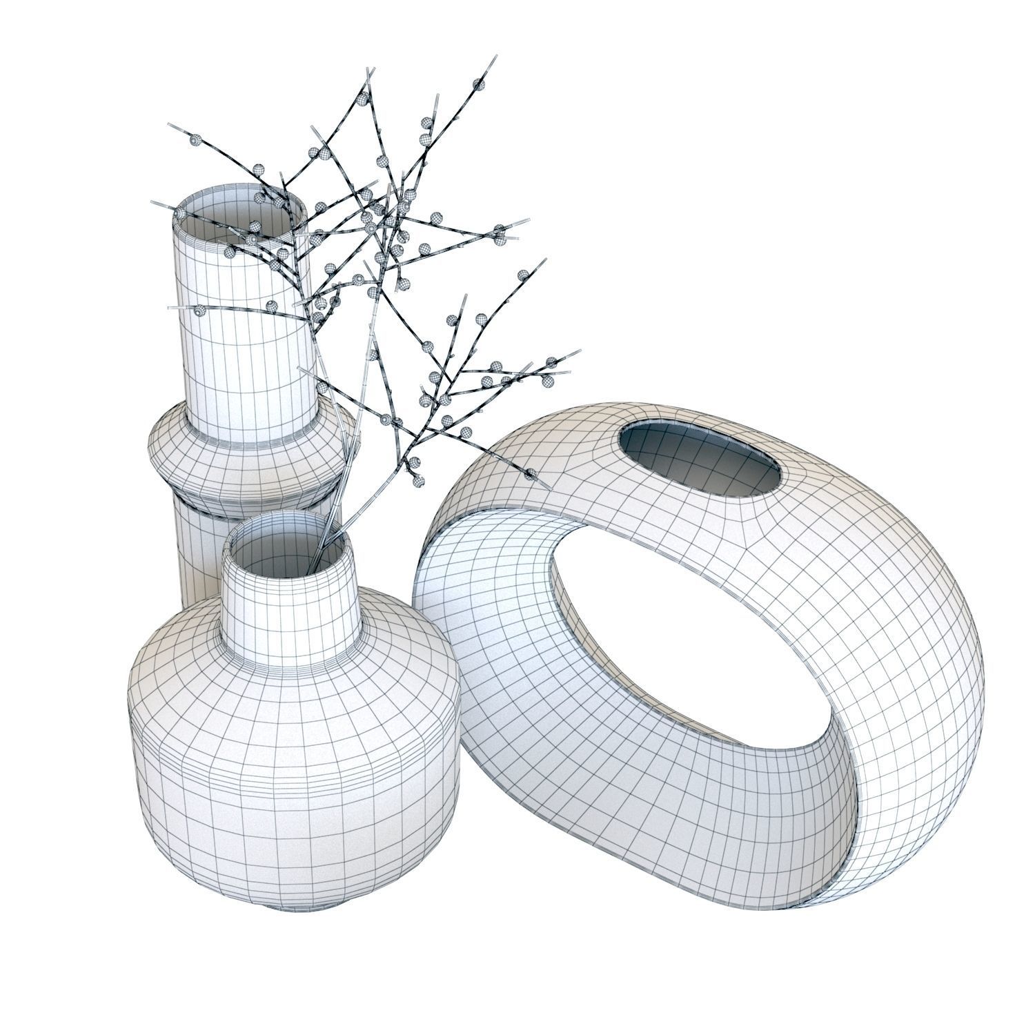 Crate and Barrel Alura Percy and Danice Vases 3D model_5