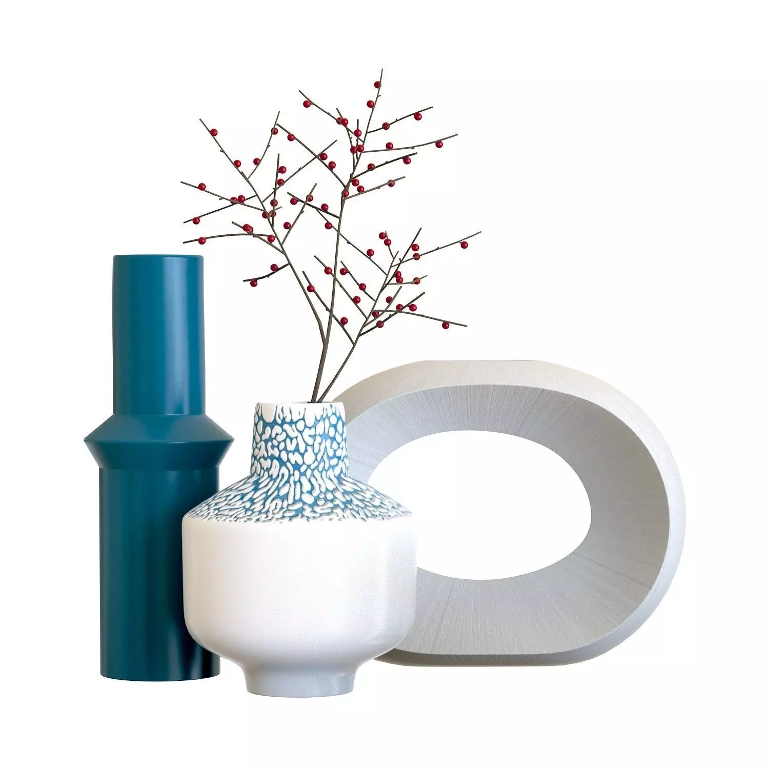 Crate and Barrel Alura Percy and Danice Vases 3D model_0