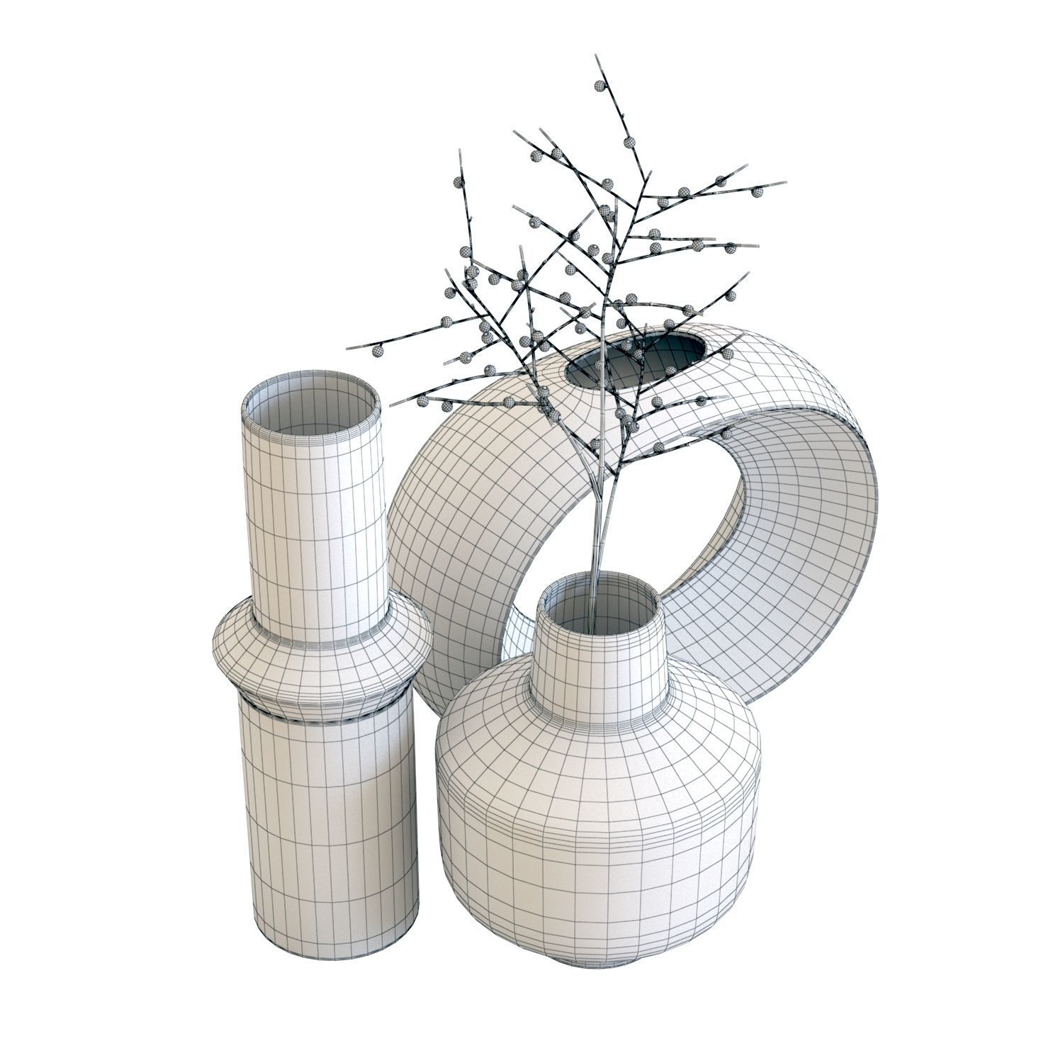 Crate and Barrel Alura Percy and Danice Vases 3D model_3