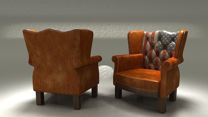 Wing Back Arm Chair FLAGable 3D model