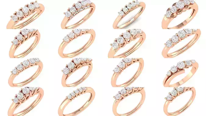 23- 5 diamonds band rings