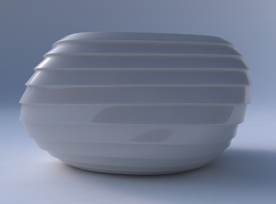 Bowl helix with horizontal inverted layers 3D print model_4