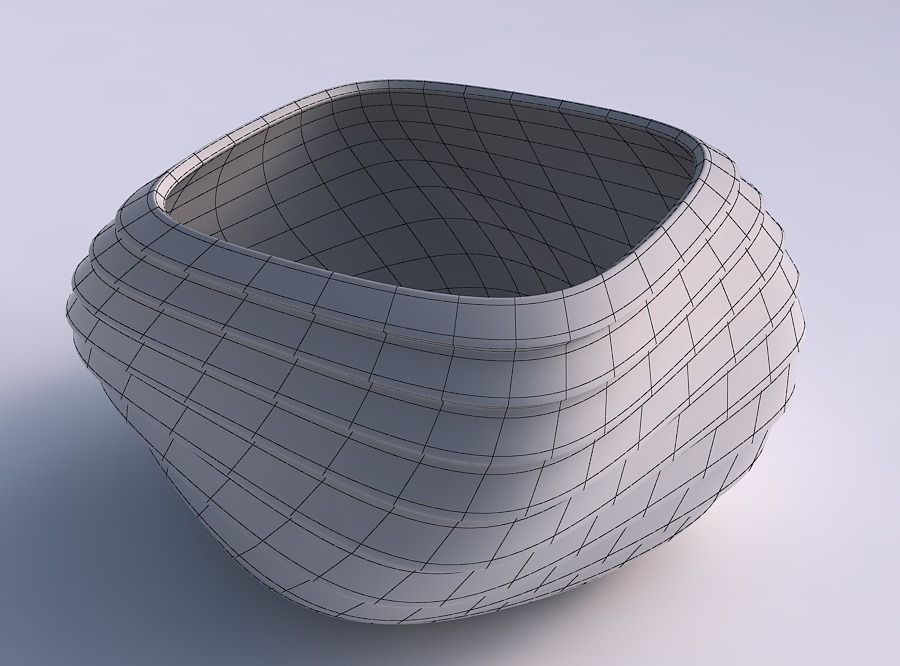 Bowl helix with horizontal inverted layers 3D print model_5