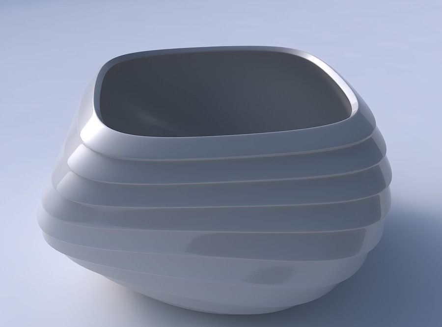Bowl helix with horizontal inverted layers 3D print model_3