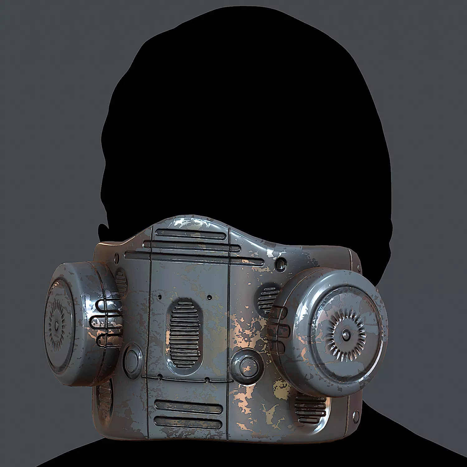 Gas mask helmet 3d model scifi Low-poly  Low-poly 3D model_0