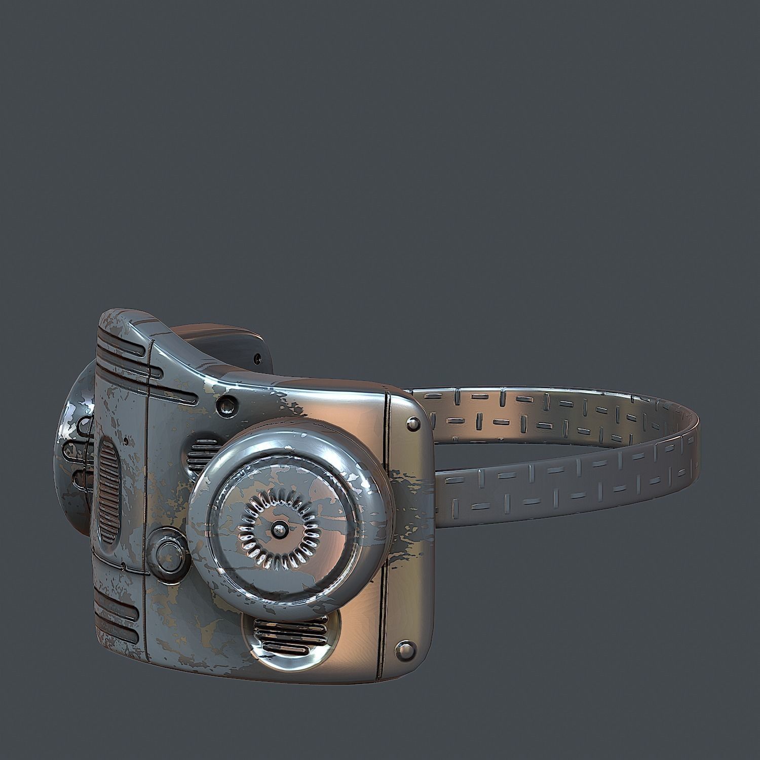 Gas mask helmet 3d model scifi Low-poly  Low-poly 3D model_6