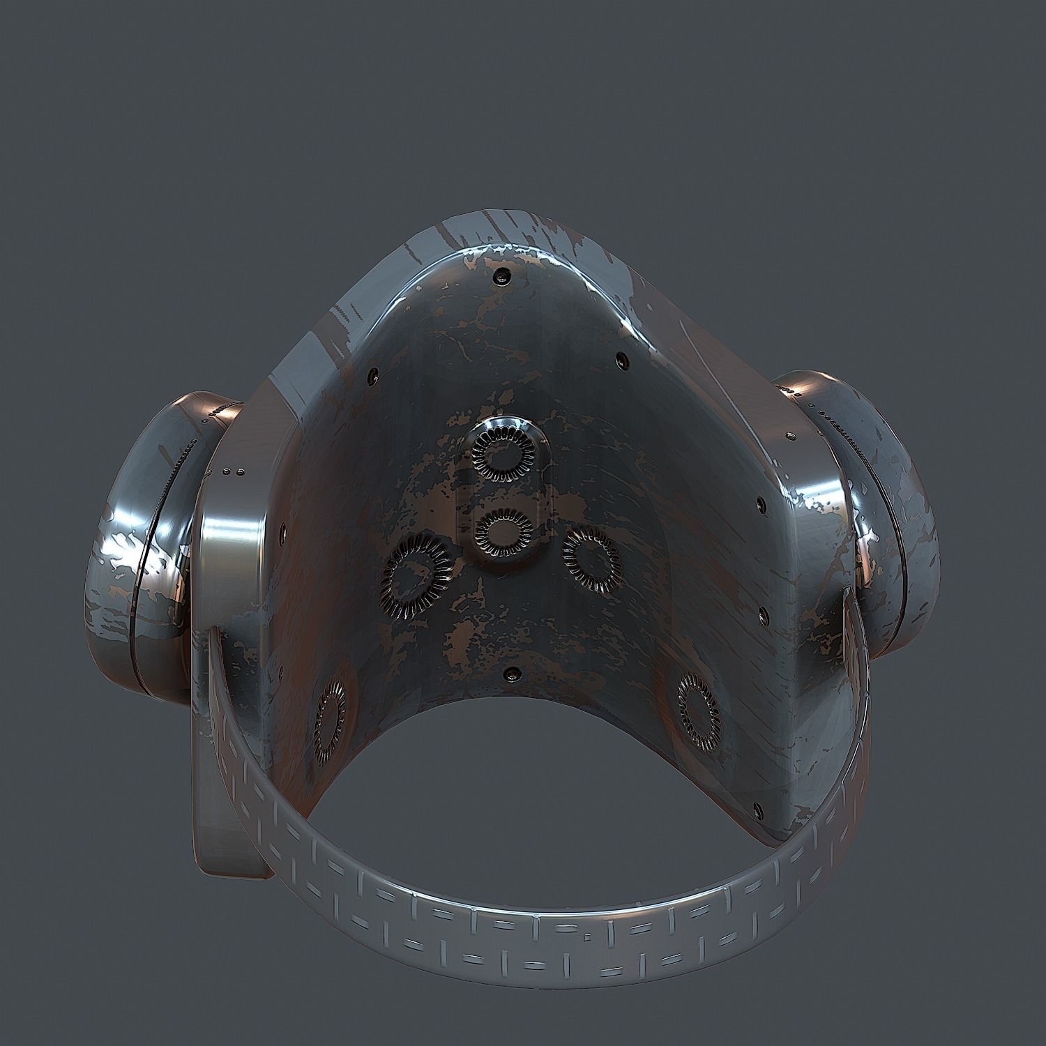 Gas mask helmet 3d model scifi Low-poly  Low-poly 3D model_5