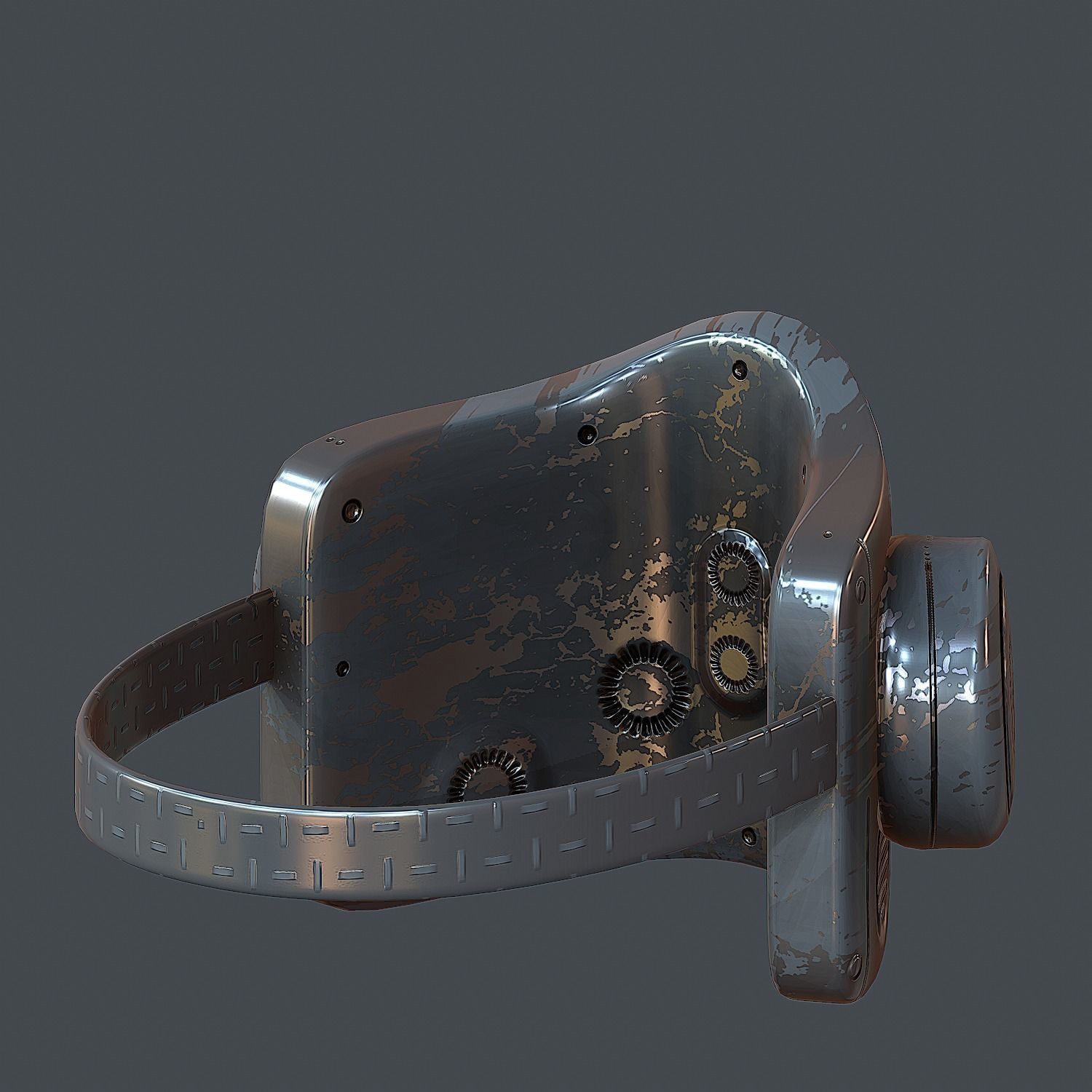 Gas mask helmet 3d model scifi Low-poly  Low-poly 3D model_4