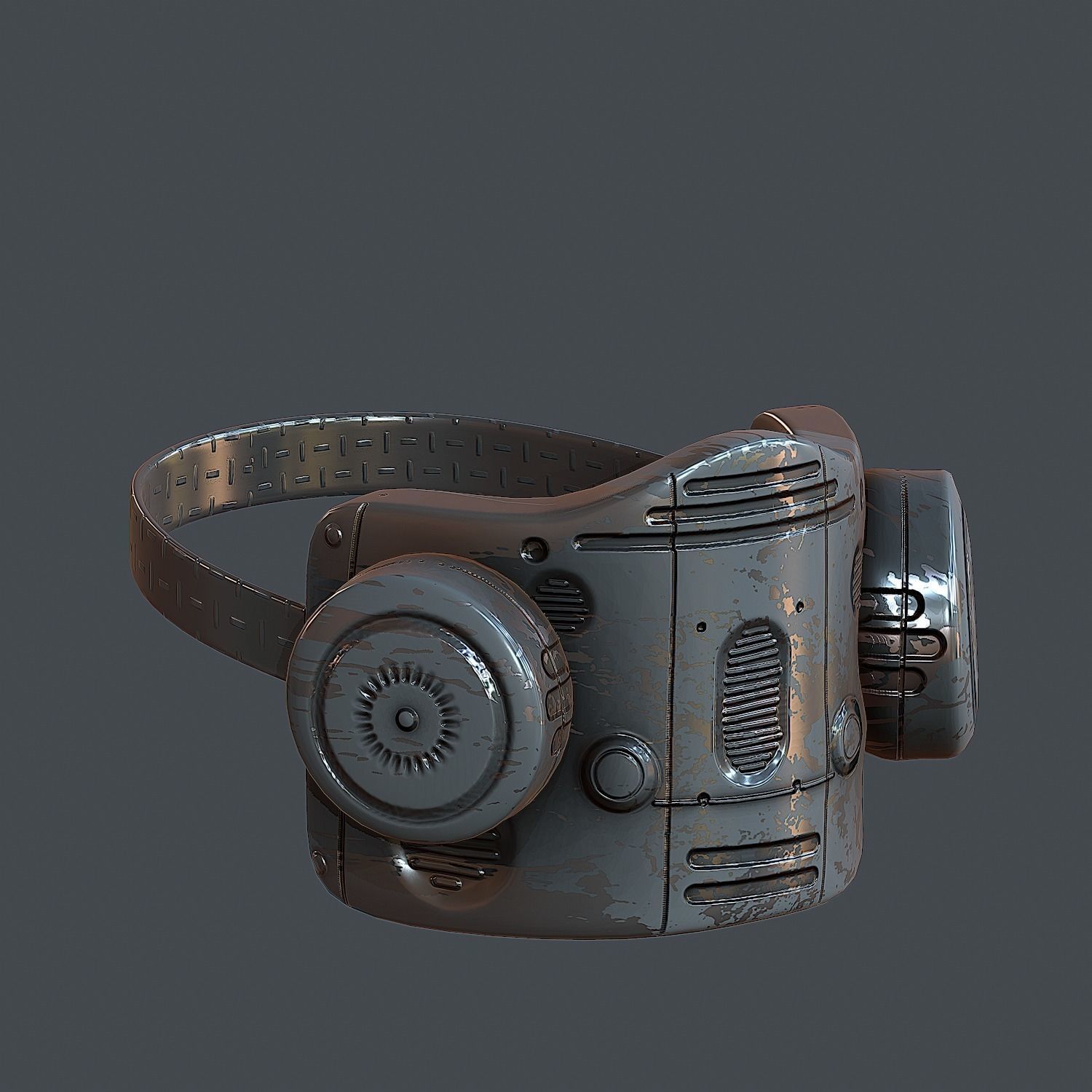 Gas mask helmet 3d model scifi Low-poly  Low-poly 3D model_3