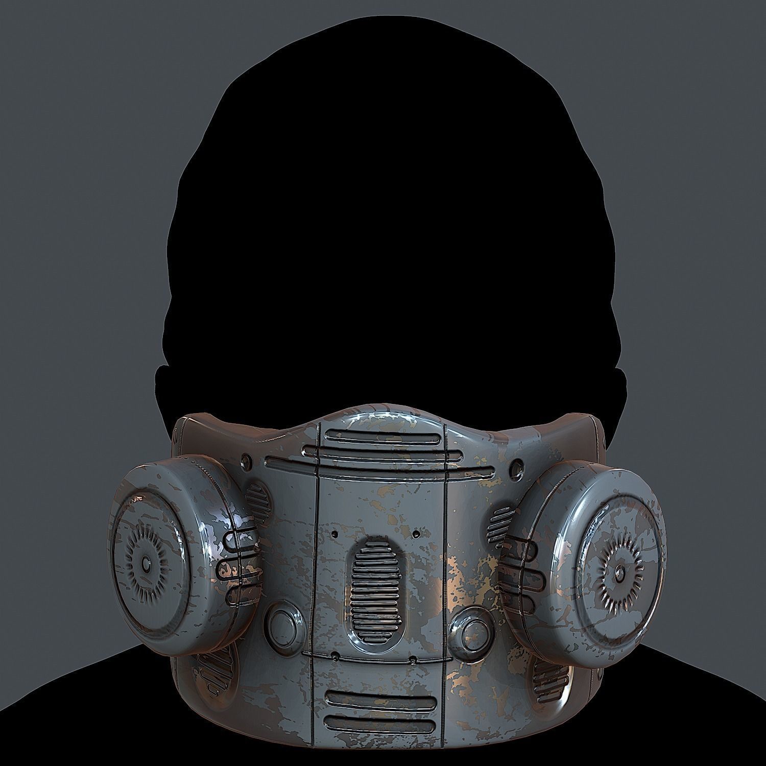 Gas mask helmet 3d model scifi Low-poly  Low-poly 3D model_2