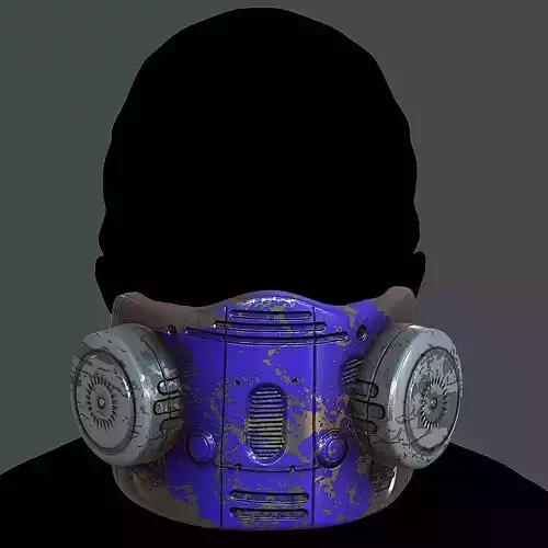Gas mask helmet 3d model scifi Low-poly 