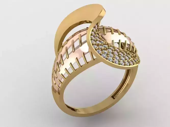 72 DIAMOND AND GOLD RING FOR MENS WITH 3DM DETAILS