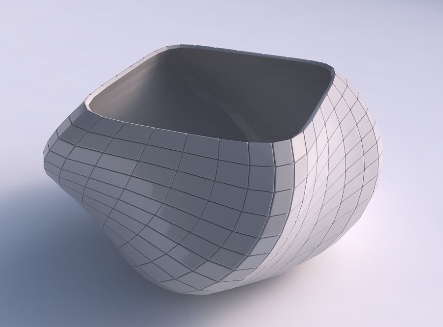 Bowl helix with grid plates 3D print model_0