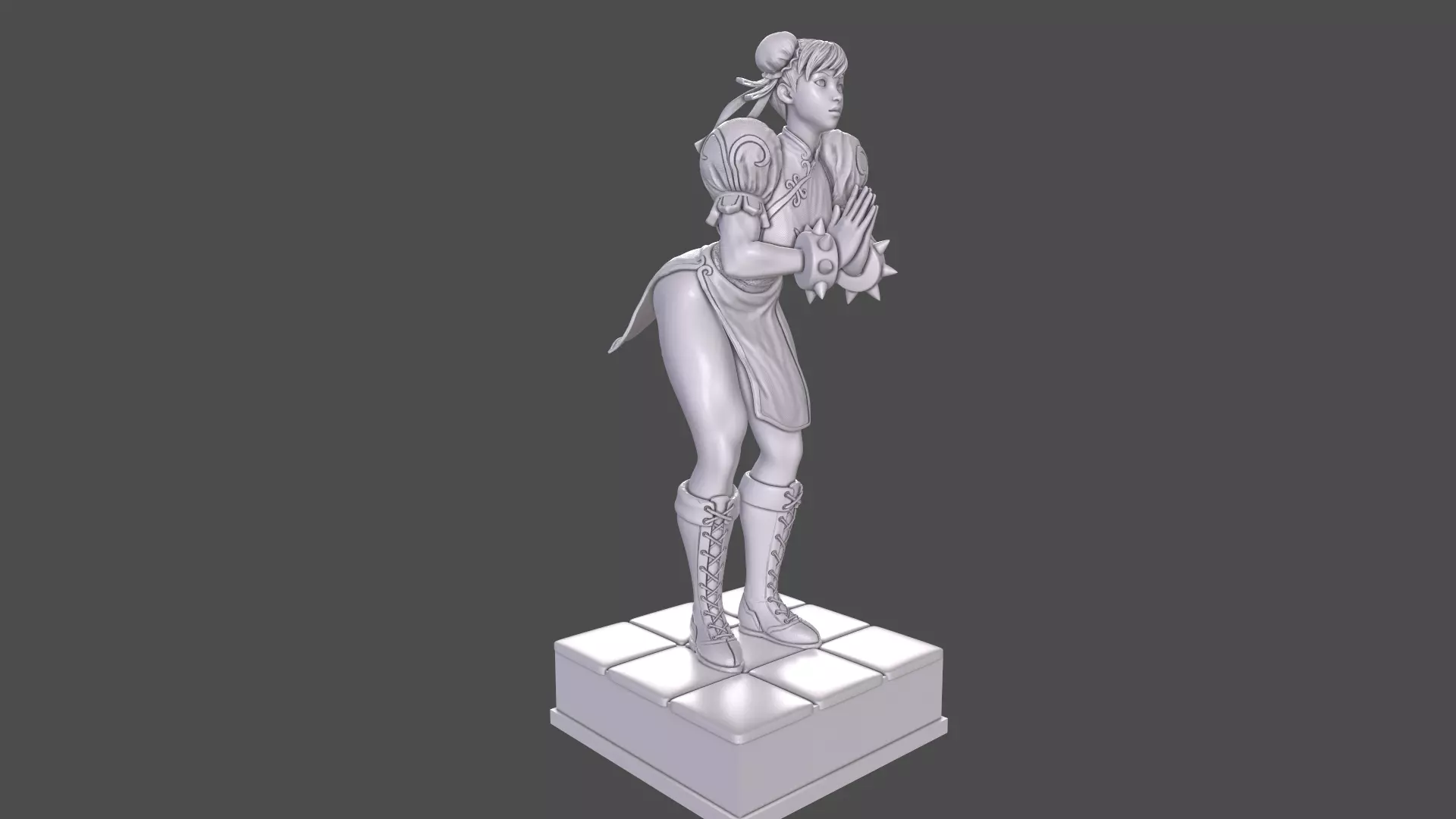 Chun-li female statue 3D print model