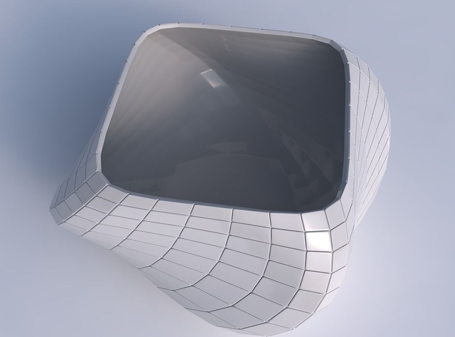 Bowl helix with distorted grid plates 3D print model_1