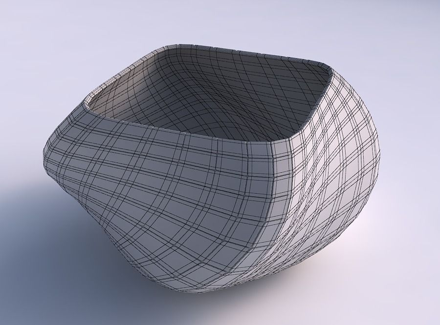 Bowl helix with distorted grid plates 3D print model_5