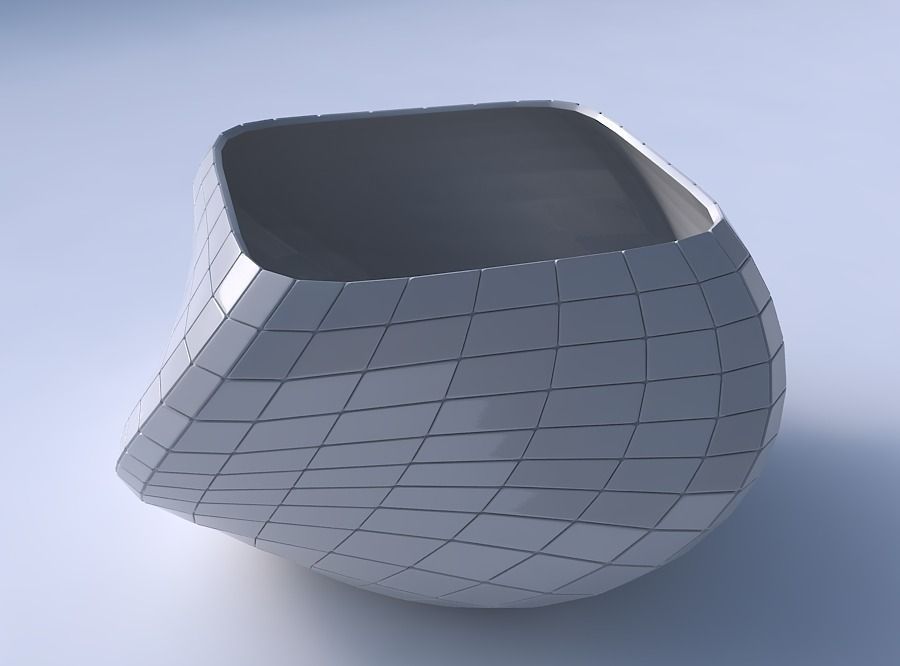 Bowl helix with distorted grid plates 3D print model_3