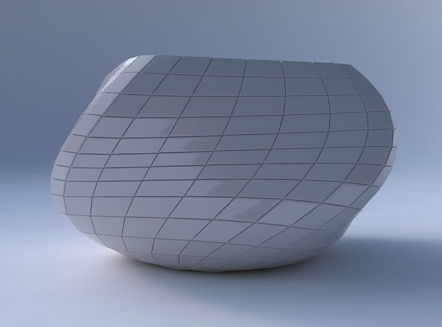 Bowl helix with distorted grid plates 3D print model_4
