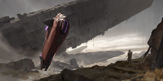 Spaceship Low-poly 3D model