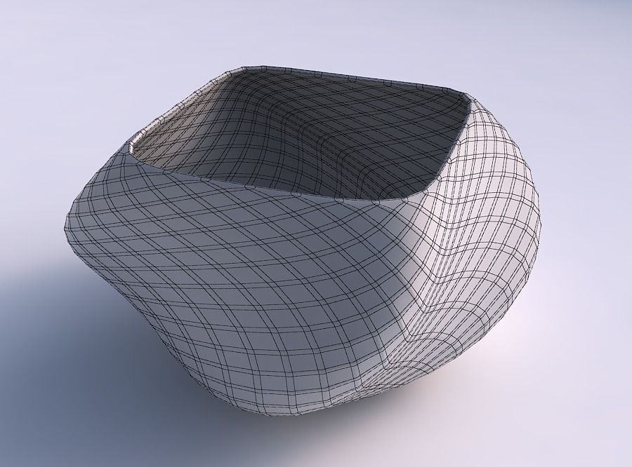 Bowl helix with diagonal grid pattern 3D print model_5