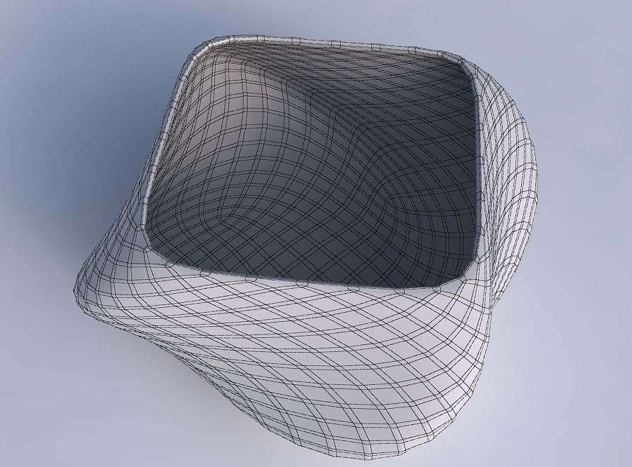 Bowl helix with diagonal grid pattern 3D print model_6