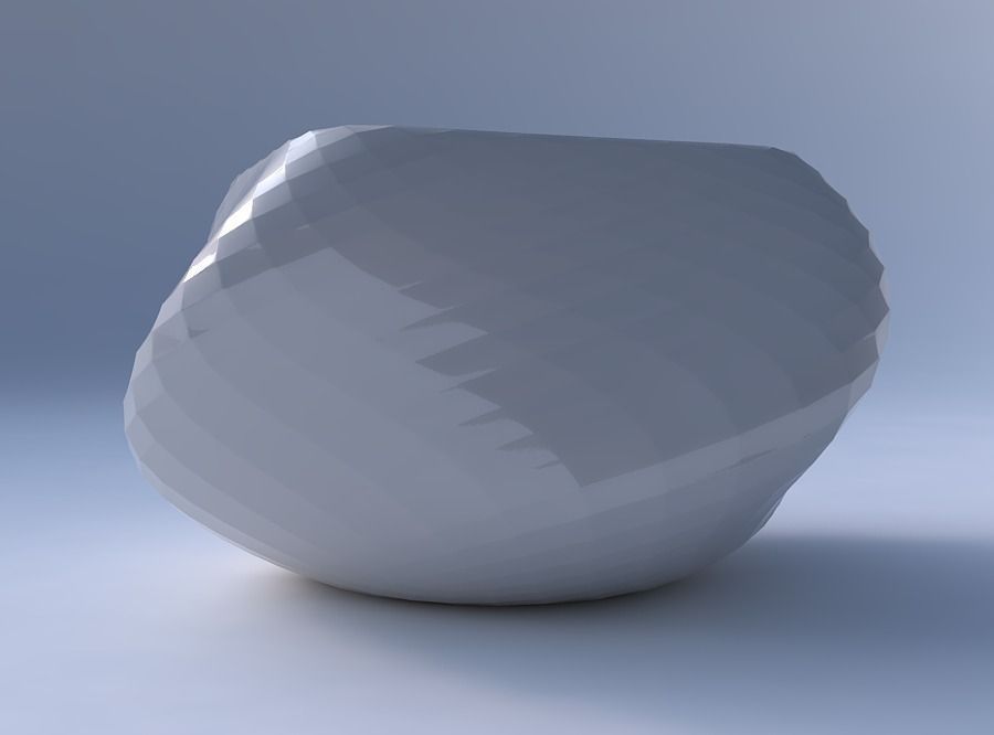 Bowl helix with diagonal grid pattern 3D print model_4