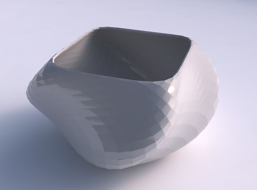 Bowl helix with diagonal grid pattern 3D print model_0