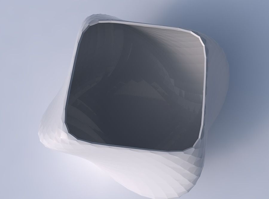 Bowl helix with diagonal grid pattern 3D print model_2