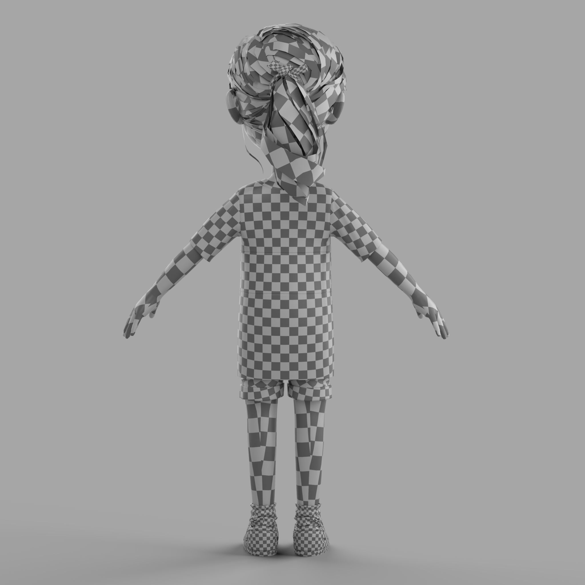 Cartoon Fangirl 3D model_14