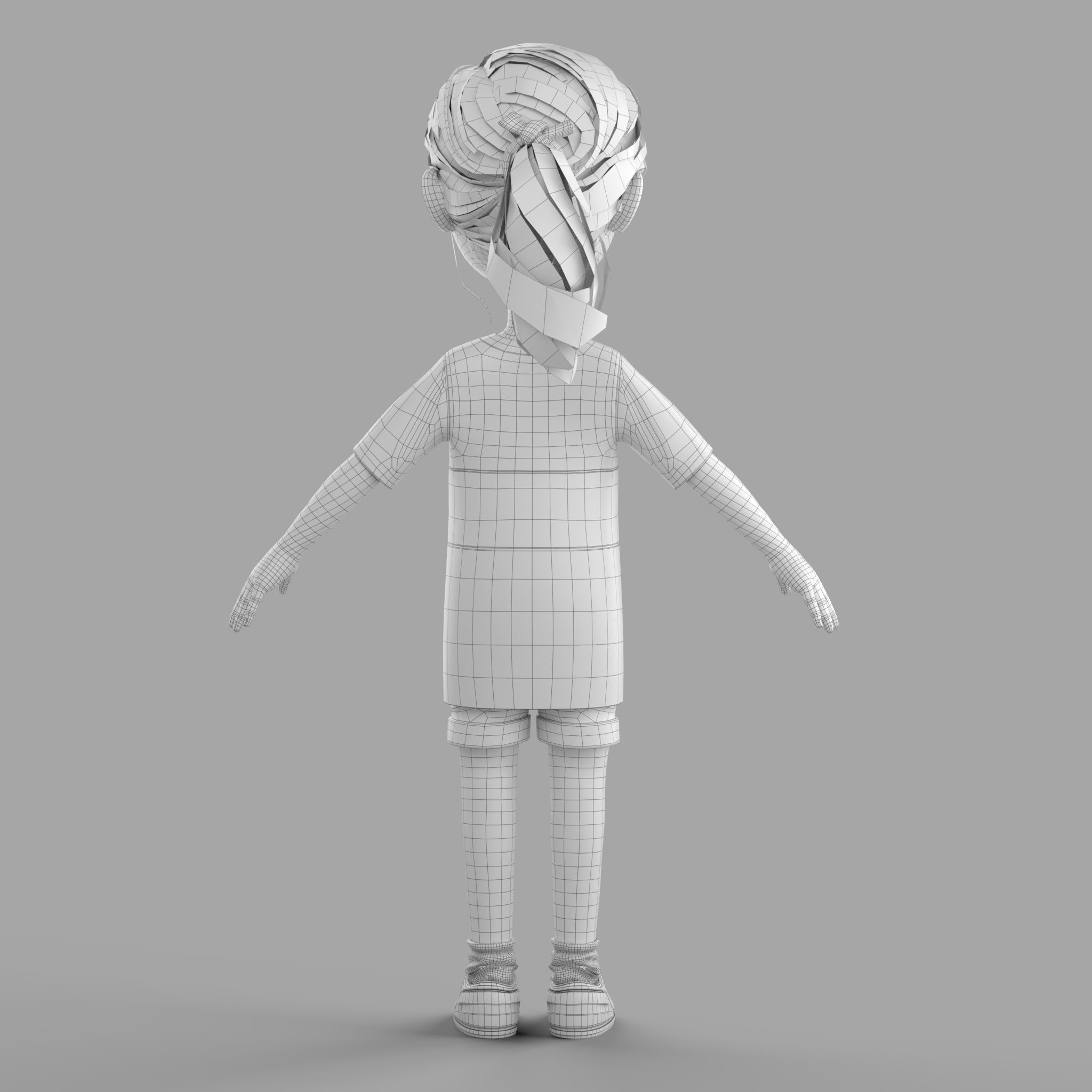 Cartoon Fangirl 3D model_9