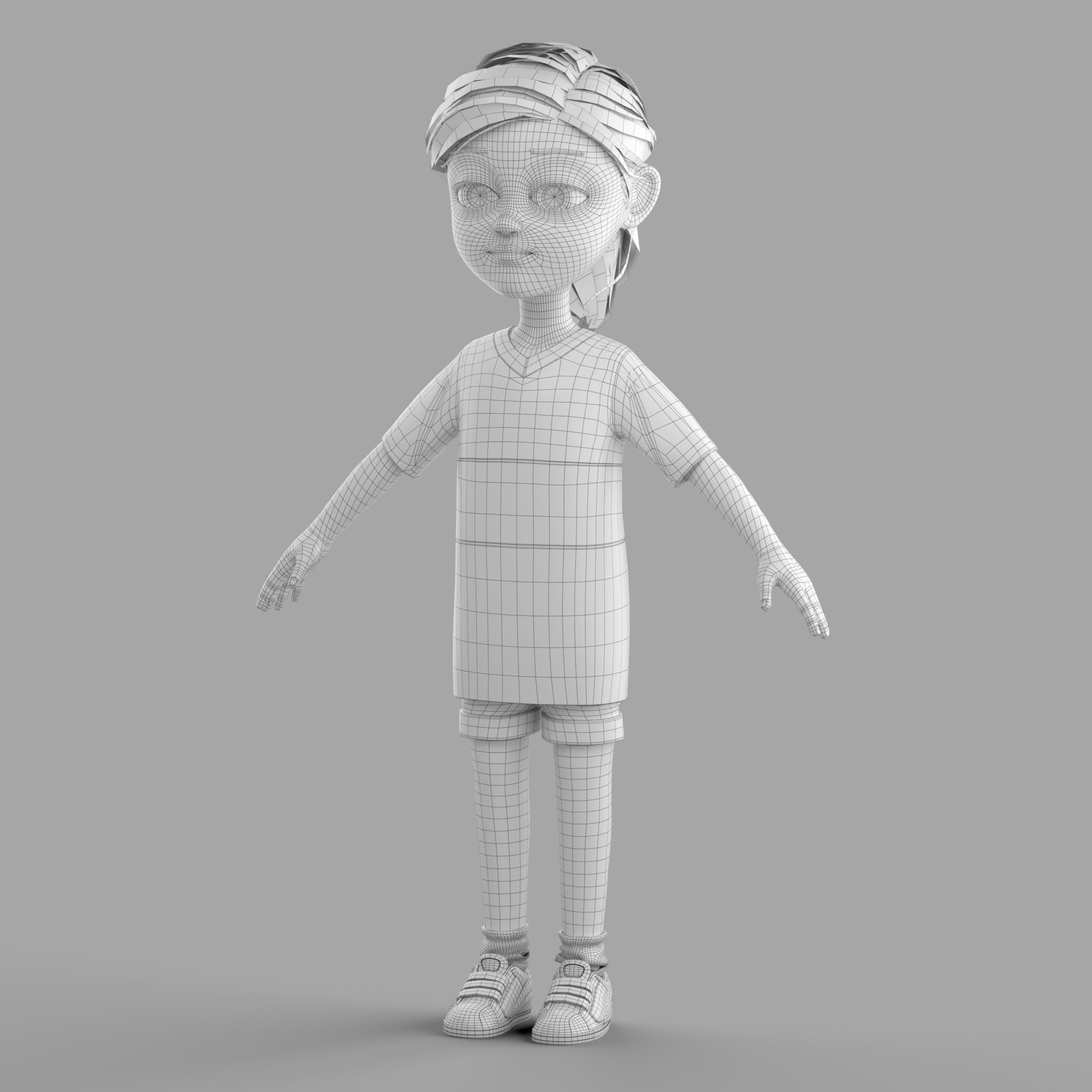 Cartoon Fangirl 3D model_5