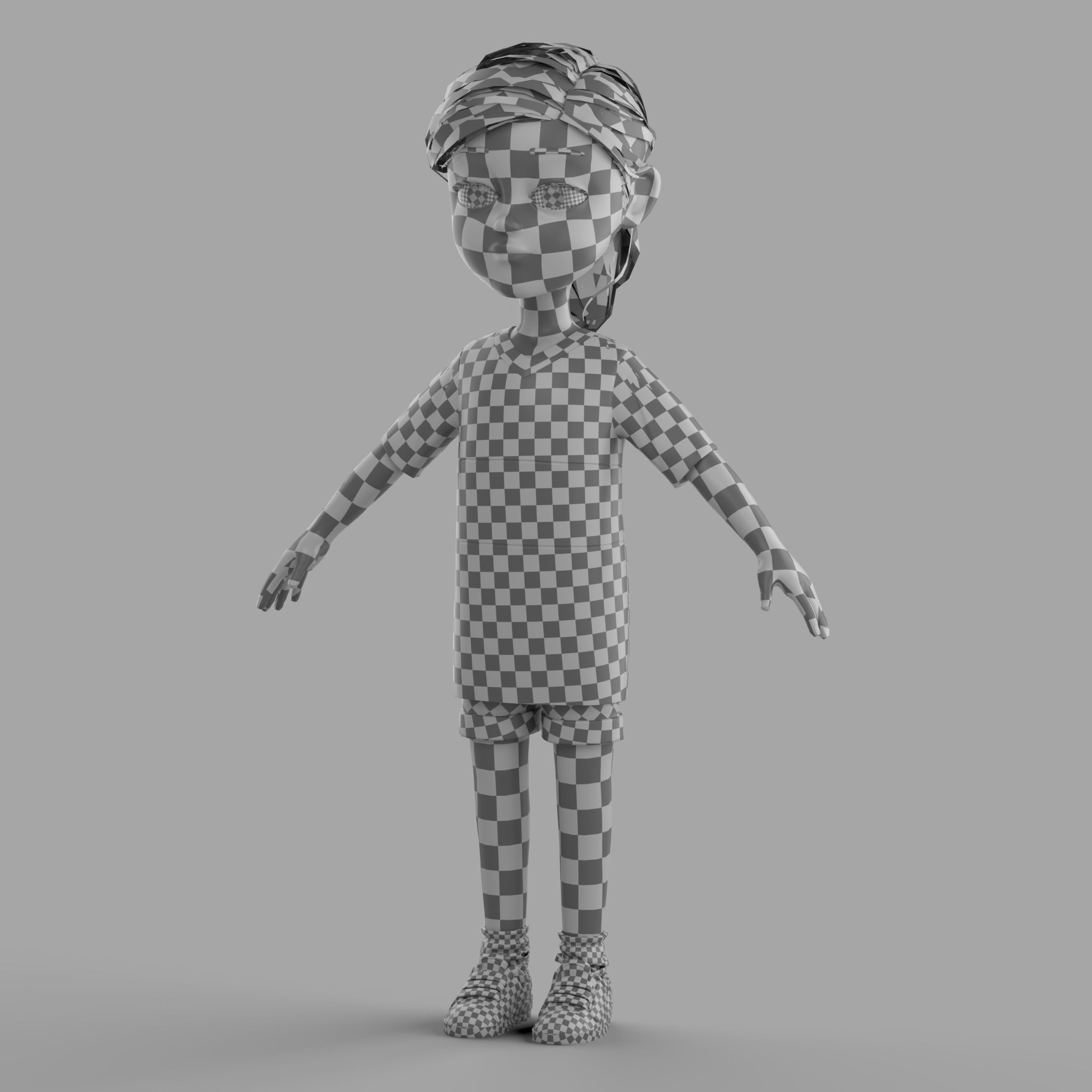 Cartoon Fangirl 3D model_10