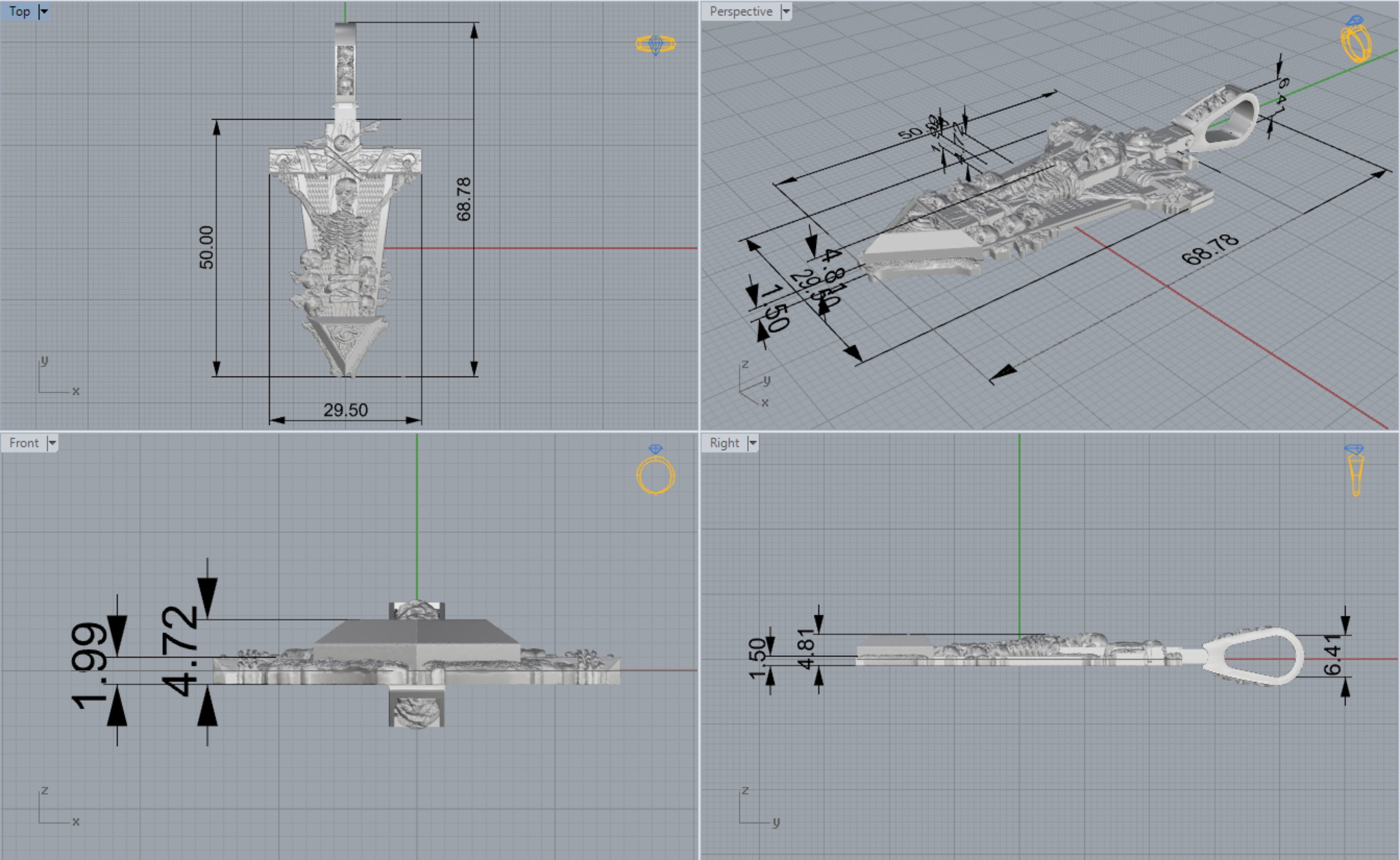 CUSTOM SKULL DARK PENDANTS 3D print model_3