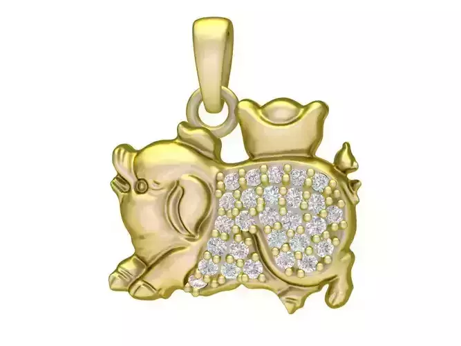 Zodiac Lucky pig Pendant 3013