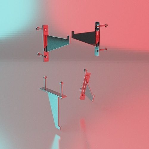 Metal Headphone hanger for desk  Low-poly 3D model