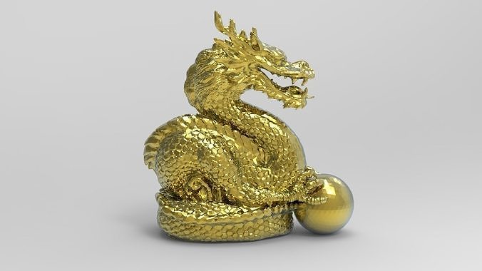 Dragon 3D Model chinese golden statue 3D model