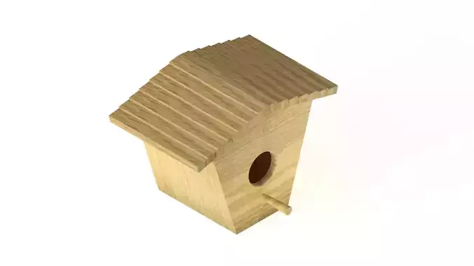 Wooden birdhouse 2 3D model