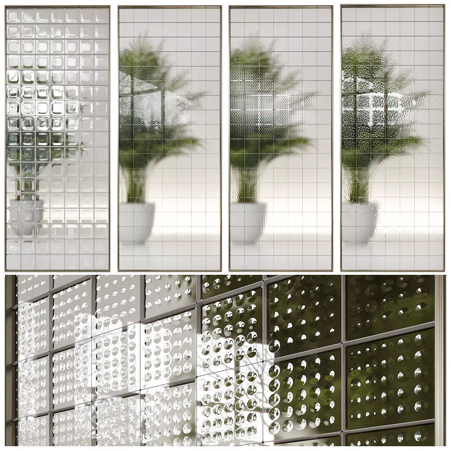 Glass block partition 3 3D model_0