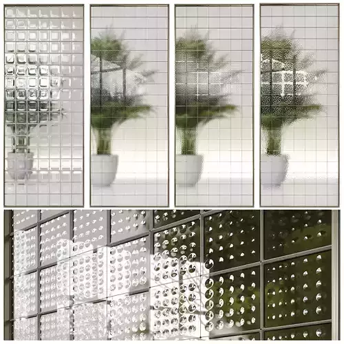Glass block partition 3 3D model