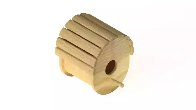 Wooden birdhouse 3 3D model
