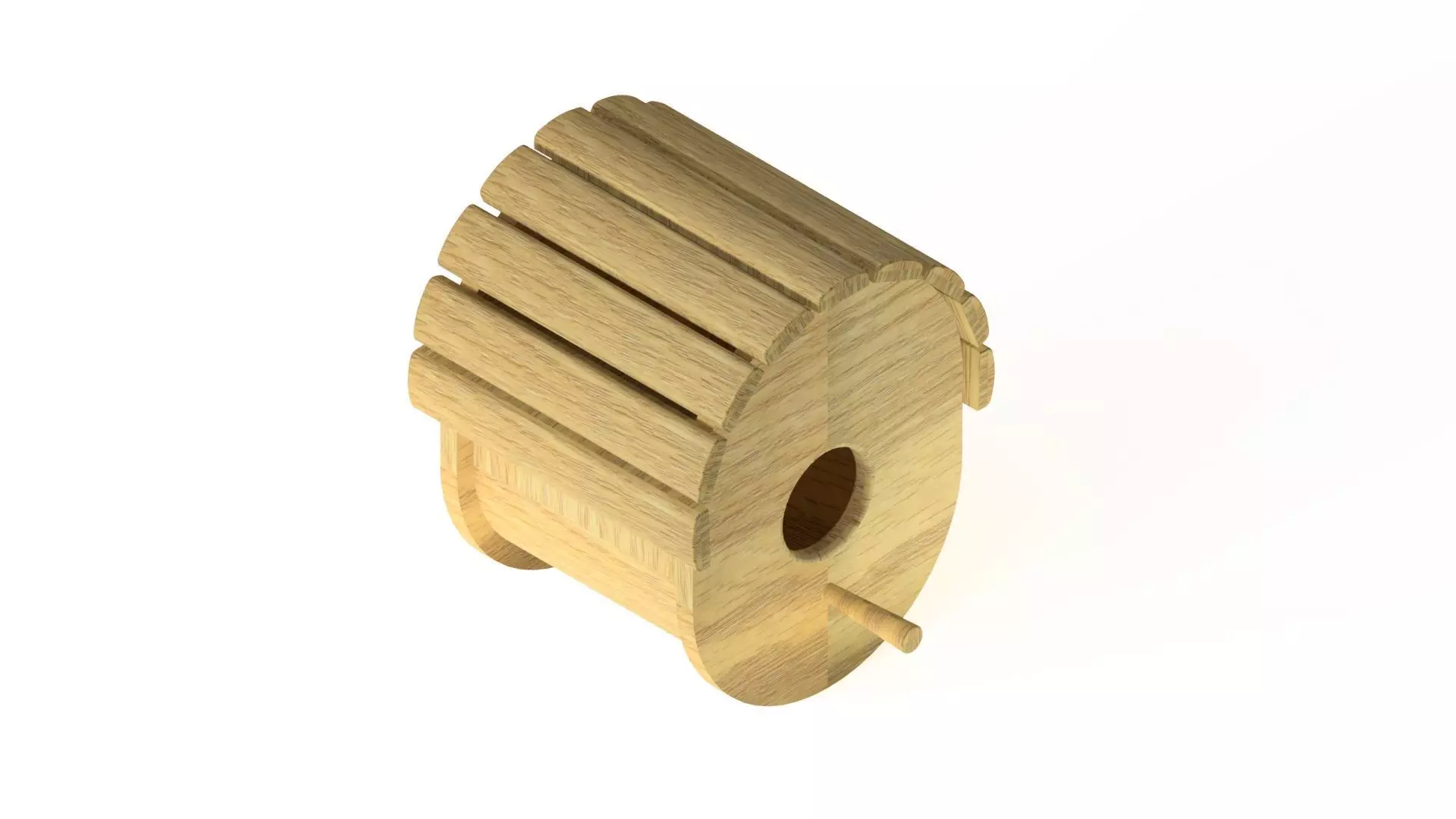 Wooden birdhouse 3 3D model_0