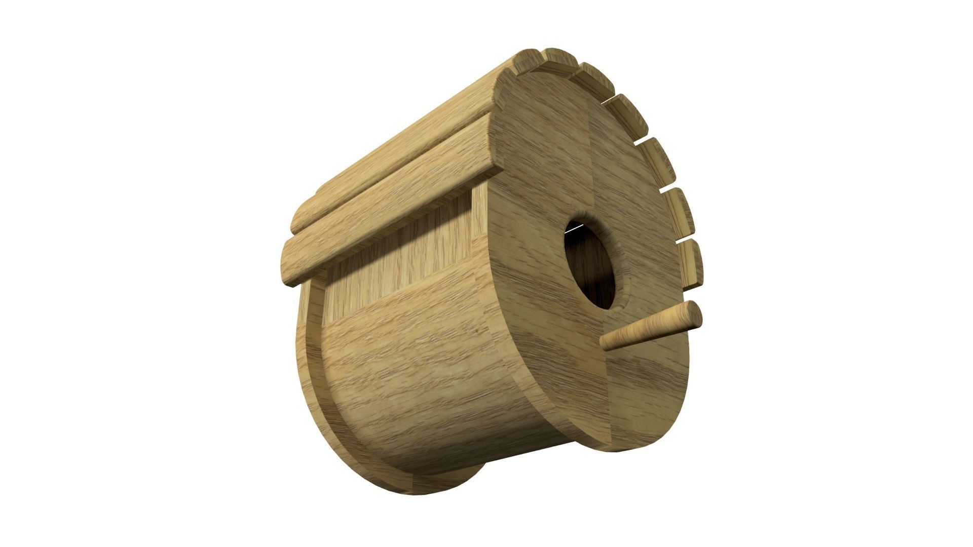 Wooden birdhouse 3 3D model_4