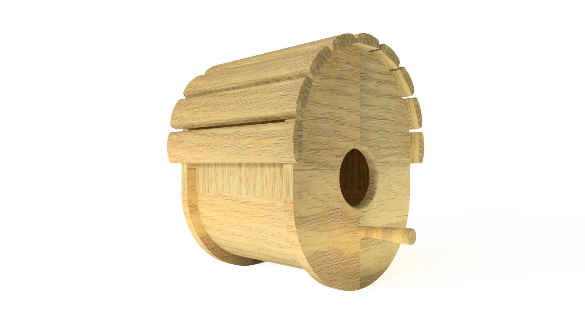 Wooden birdhouse 3 3D model_3